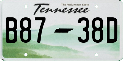 TN license plate B8738D