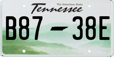 TN license plate B8738E