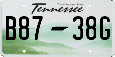 TN license plate B8738G