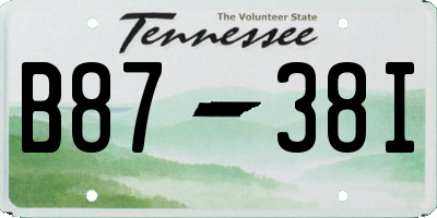 TN license plate B8738I