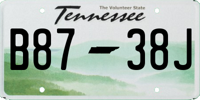 TN license plate B8738J