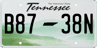 TN license plate B8738N