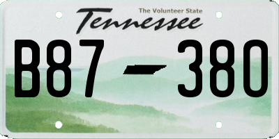 TN license plate B8738O