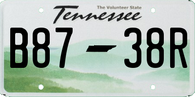 TN license plate B8738R
