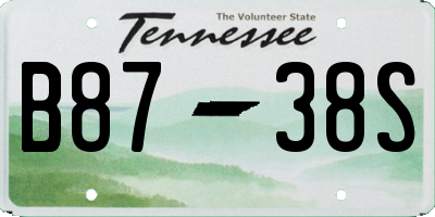 TN license plate B8738S