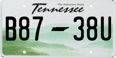 TN license plate B8738U