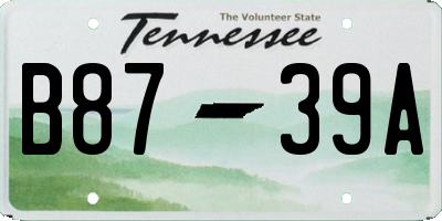 TN license plate B8739A