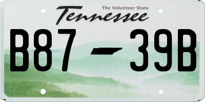 TN license plate B8739B