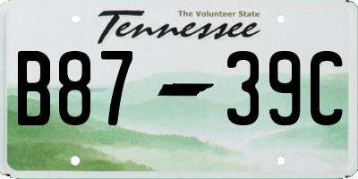 TN license plate B8739C
