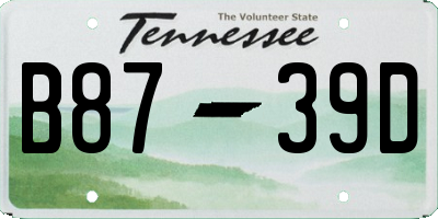 TN license plate B8739D
