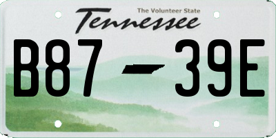 TN license plate B8739E