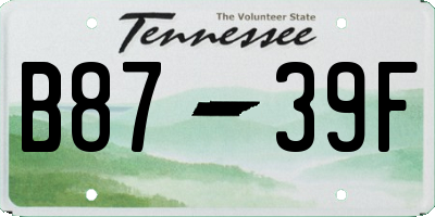 TN license plate B8739F