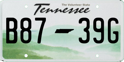 TN license plate B8739G