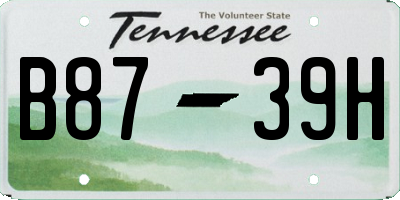 TN license plate B8739H