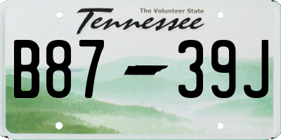 TN license plate B8739J