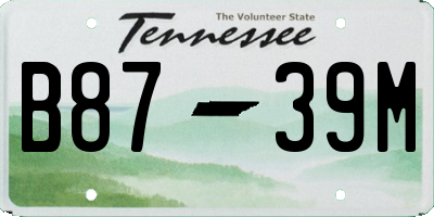 TN license plate B8739M