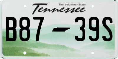 TN license plate B8739S