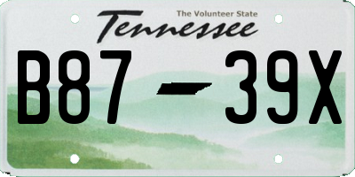 TN license plate B8739X