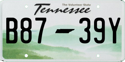 TN license plate B8739Y