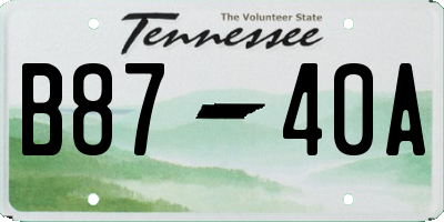 TN license plate B8740A