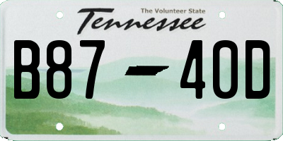 TN license plate B8740D