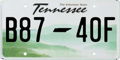 TN license plate B8740F