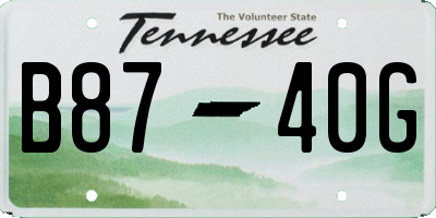 TN license plate B8740G