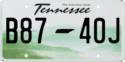 TN license plate B8740J