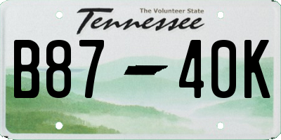 TN license plate B8740K