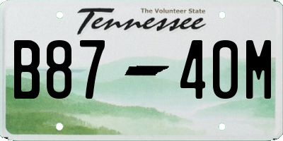TN license plate B8740M