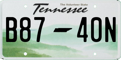 TN license plate B8740N