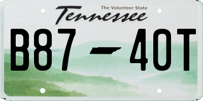 TN license plate B8740T