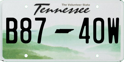 TN license plate B8740W