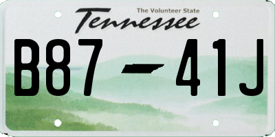 TN license plate B8741J