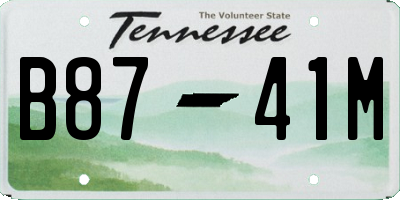 TN license plate B8741M