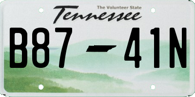 TN license plate B8741N