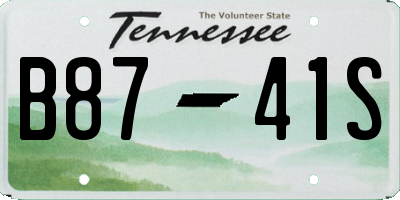 TN license plate B8741S