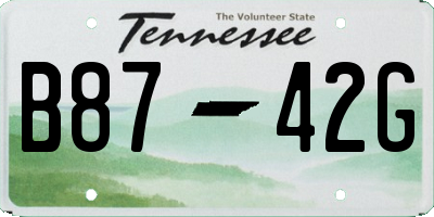 TN license plate B8742G