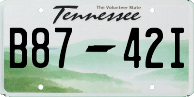 TN license plate B8742I