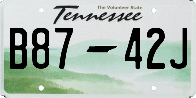 TN license plate B8742J