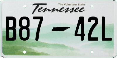 TN license plate B8742L