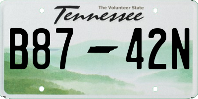 TN license plate B8742N