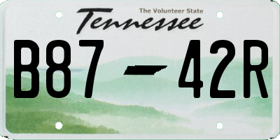 TN license plate B8742R