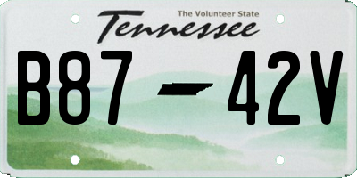 TN license plate B8742V