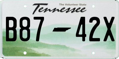 TN license plate B8742X