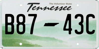 TN license plate B8743C