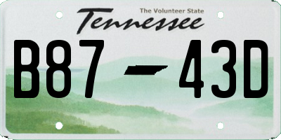 TN license plate B8743D