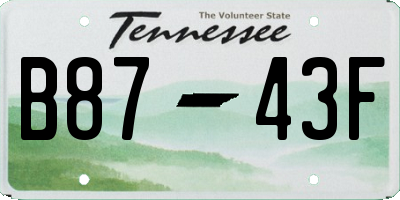 TN license plate B8743F