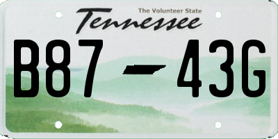 TN license plate B8743G