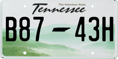 TN license plate B8743H